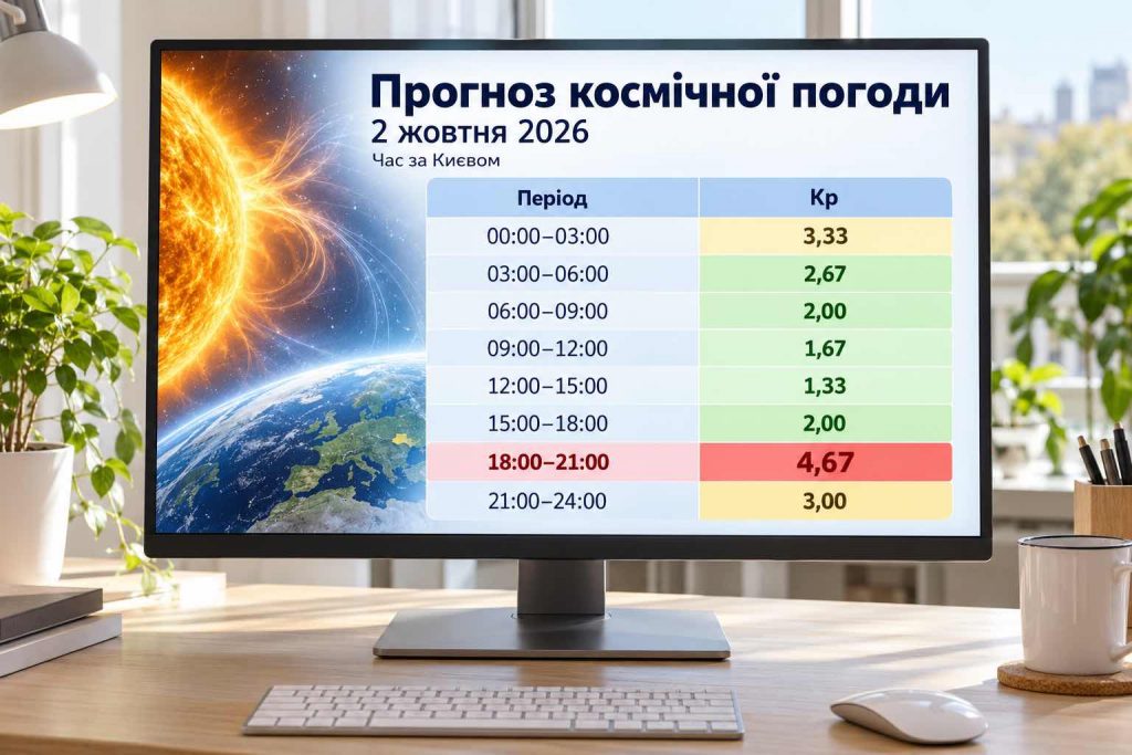 Магнітні бурі 1–2 жовтня: прогноз Kp по годинах, коли буде пік та що чекати метеозалежним