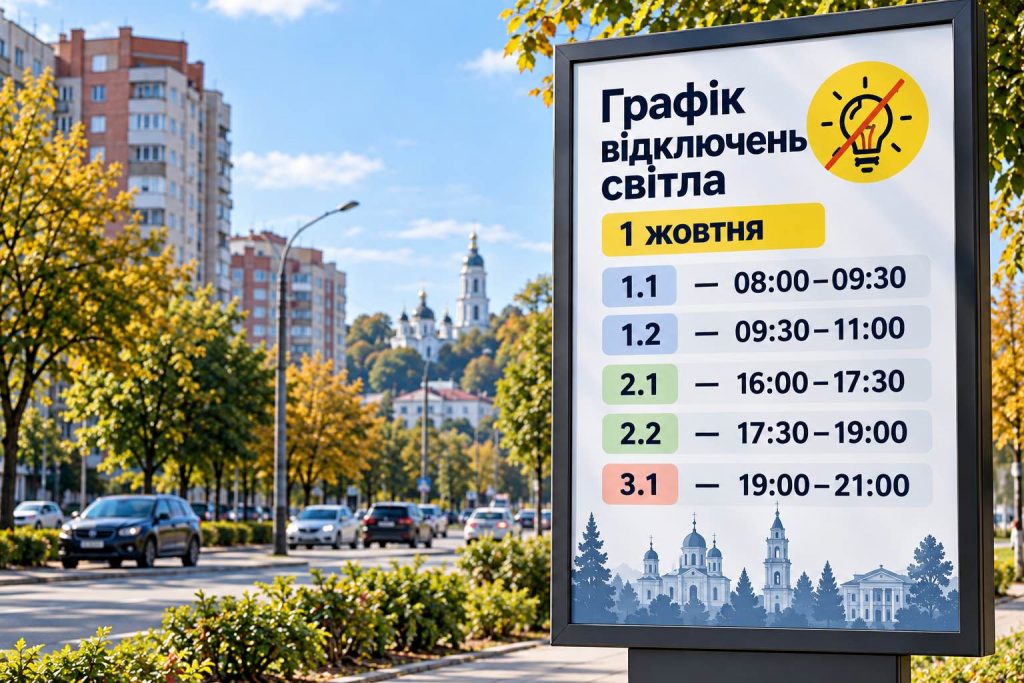 Коли не буде світла в Житомирі та області 1 жовтня: актуальний графік по чергах