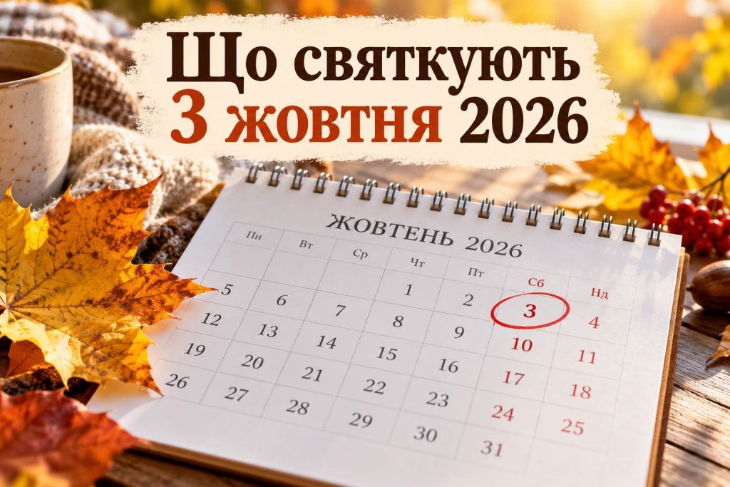 Що святкують 3 жовтня 2026 року в Україні: повний календар подій, День ангела, прикмети та заборони Що святкують 3 жовтня 2026 року в Україні: повний календар подій, День ангела, прикмети та заборони