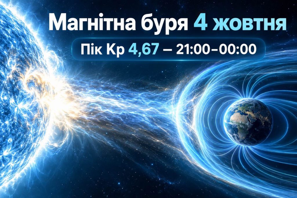 Магнітні бурі 3–4 жовтня: коли найсильніше накриє Україну та що чекати метеозалежним