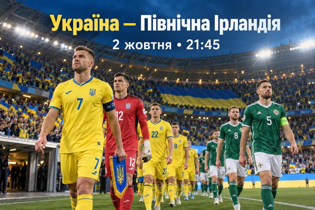 Україна — Північна Ірландія 2 жовтня: о котрій матч, де дивитися онлайн та прогноз букмекерів Україна — Північна Ірландія 2 жовтня: о котрій матч, де дивитися онлайн та прогноз букмекерів
