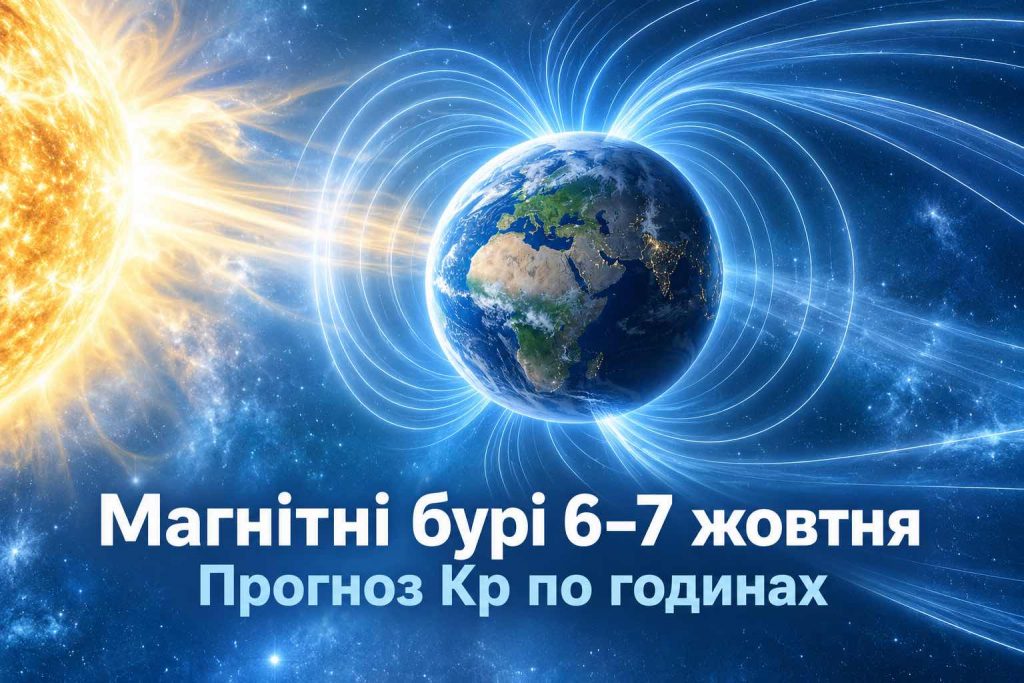 Магнітні бурі 6–7 жовтня 2026: точний прогноз Kp по годинах і коли буде пік Магнітні бурі 6–7 жовтня 2026: точний прогноз Kp по годинах і коли буде пік