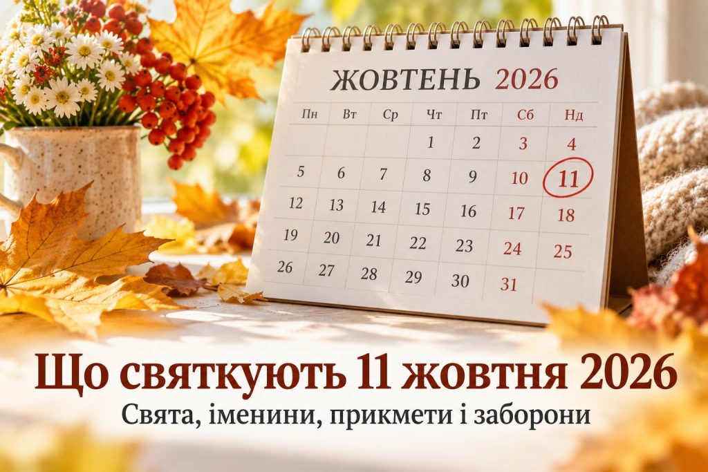 Яке свято 11 жовтня 2026 року: що відзначають в Україні, День ангела та церковний календар Яке свято 11 жовтня 2026 року: що відзначають в Україні, День ангела та церковний календар