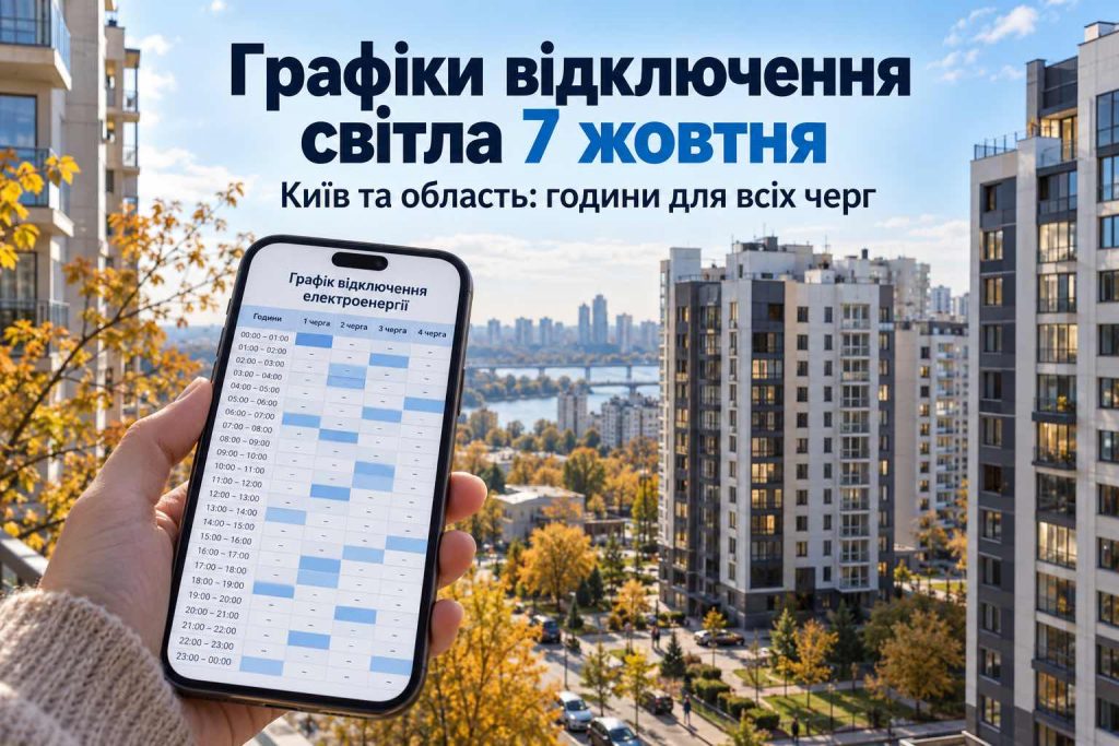Коли не буде світла в Києві та області 7 жовтня: повний графік ДТЕК по чергах