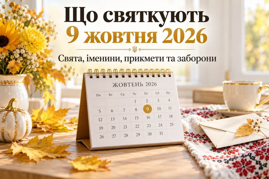Що святкують 9 жовтня 2026 року в Україні: церковне свято, День ангела та головні заборони Що святкують 9 жовтня 2026 року в Україні: церковне свято, День ангела та головні заборони