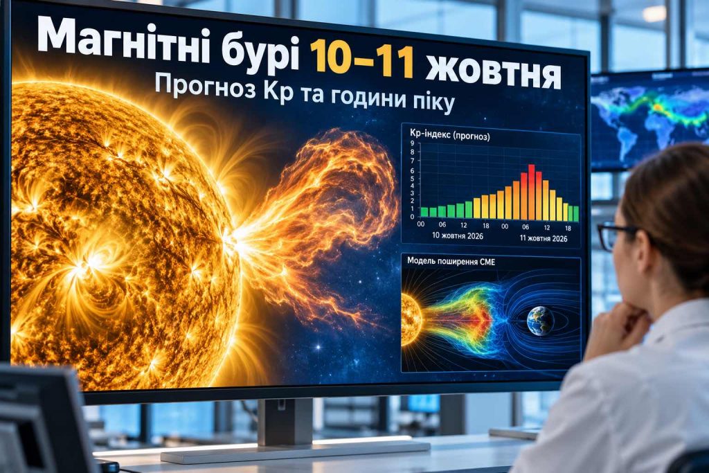 Магнітні бурі 10 і 11 жовтня: коли Kp досягне 5,67 та що чекати українцям Магнітні бурі 10 і 11 жовтня: коли Kp досягне 5,67 та що чекати українцям