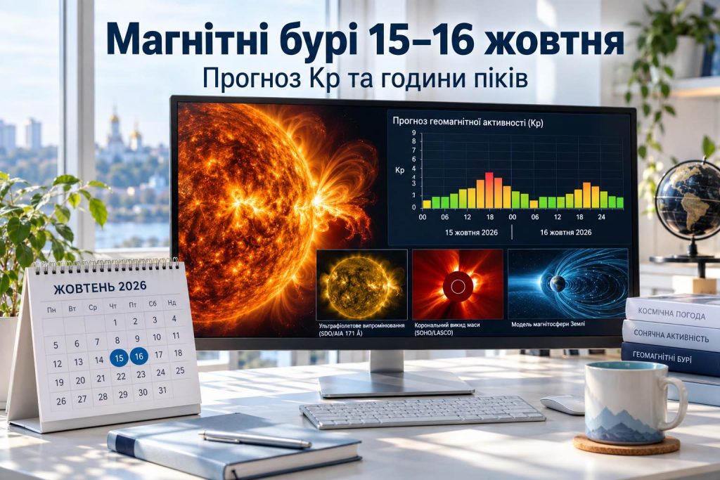 Магнітні бурі 15–16 жовтня: в які години Kp буде найвищим і чого чекати українцям Магнітні бурі 15–16 жовтня: в які години Kp буде найвищим і чого чекати українцям