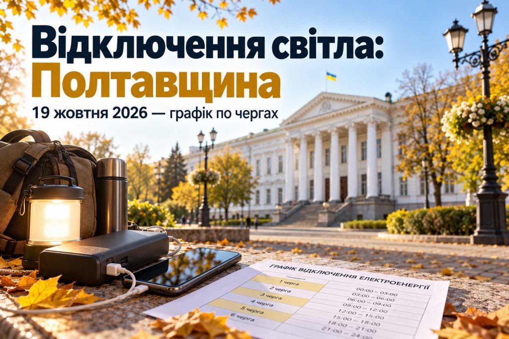 Коли не буде світла на Полтавщині 19 жовтня: актуальний графік по чергах