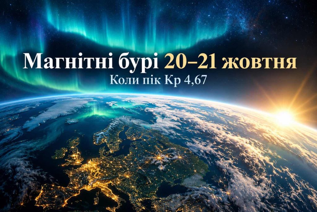 Магнітні бурі 20–21 жовтня: найсильніший пік припаде на ранок — прогноз для України Магнітні бурі 20–21 жовтня: найсильніший пік припаде на ранок — прогноз для України