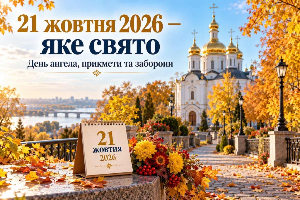 Що святкують 21 жовтня 2026 року в Україні: церковна дата, День ангела, прикмети та заборони дня Що святкують 21 жовтня 2026 року в Україні: церковна дата, День ангела, прикмети та заборони дня