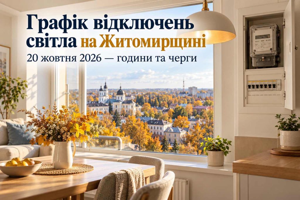 Коли не буде світла на Житомирщині 20 жовтня: повний графік відключень за чергами