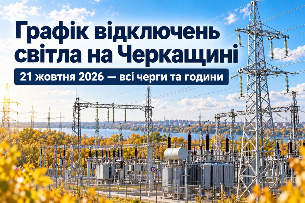Відключення світла на Черкащині 21 жовтня: коли не буде світла — повний розклад Відключення світла на Черкащині 21 жовтня: коли не буде світла — повний розклад