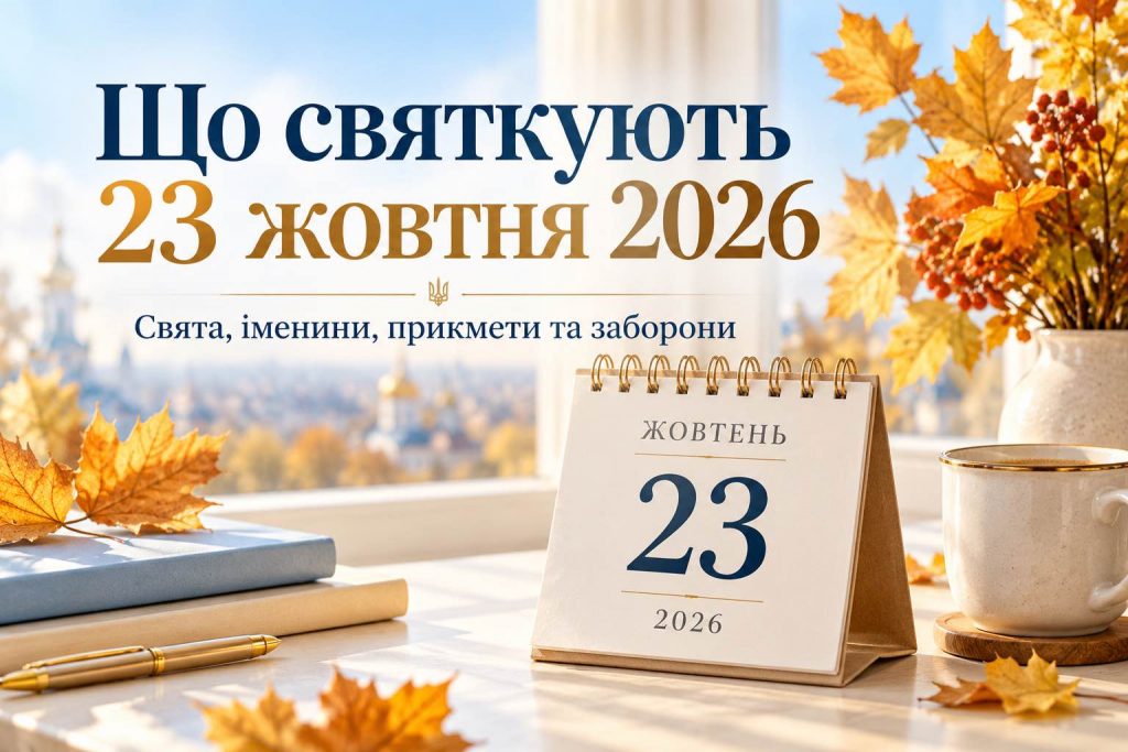 Що святкують 23 жовтня 2026 року в Україні: усі свята, церковна дата, День ангела, прикмети та заборони дня Що святкують 23 жовтня 2026 року в Україні: усі свята, церковна дата, День ангела, прикмети та заборони дня