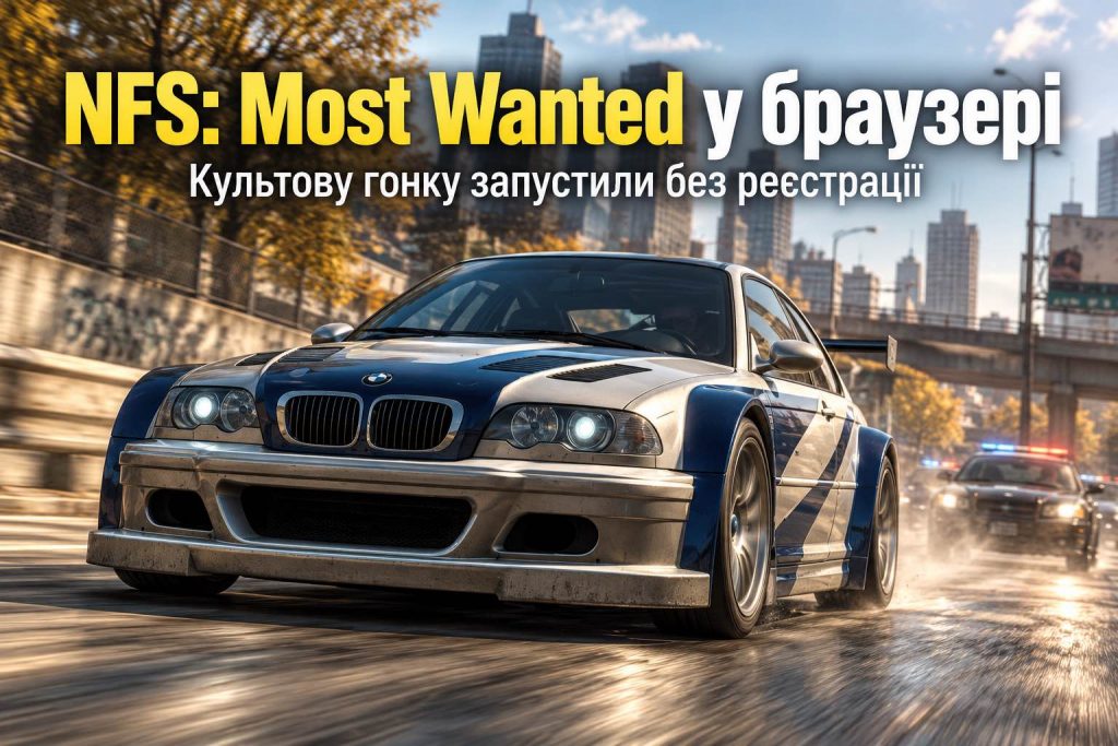 Легендарна NFS Most Wanted повернулася: де грати онлайн без скачування і реєстрації в Україні