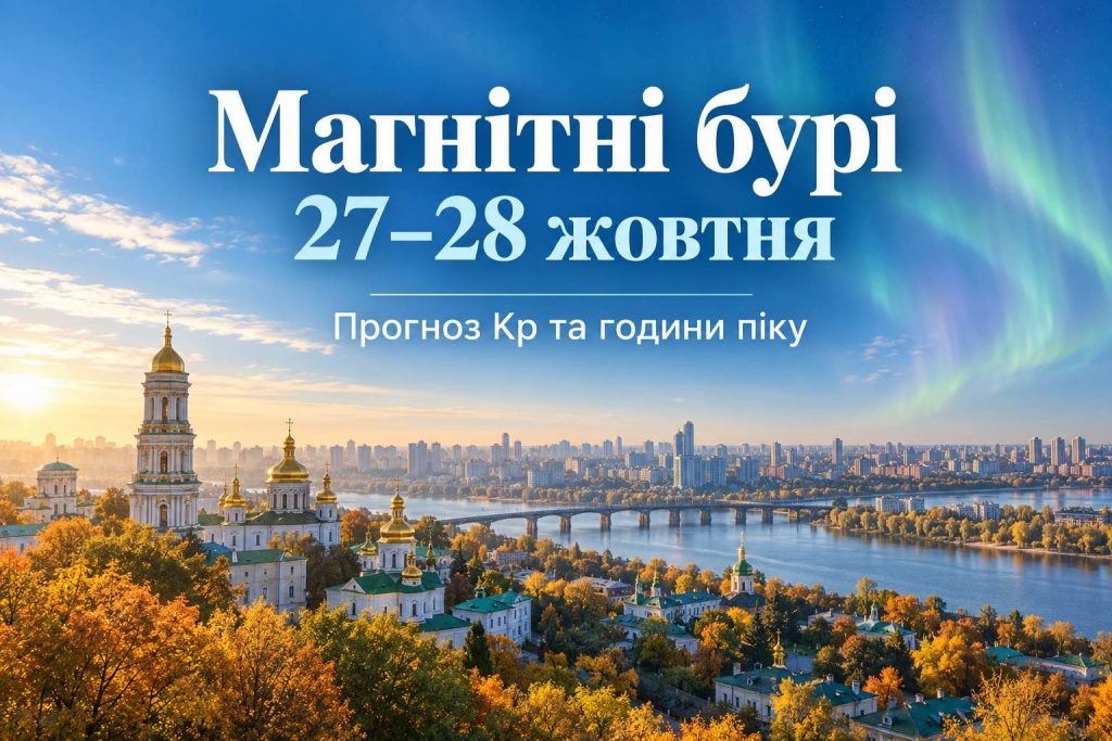 Магнітні бурі 27–28 жовтня 2026: коли буде пік та що не варто робити в ці години Магнітні бурі 27–28 жовтня 2026: коли буде пік та що не варто робити в ці години