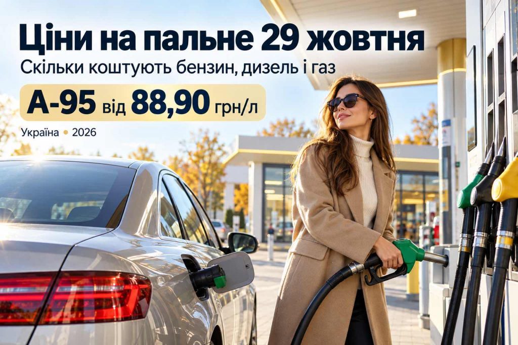 Скільки коштують дизель, бензин і газ на АЗС в Україні: актуальні ціни на 29 жовтня 2026 року Скільки коштують дизель, бензин і газ на АЗС в Україні: актуальні ціни на 29 жовтня 2026 року