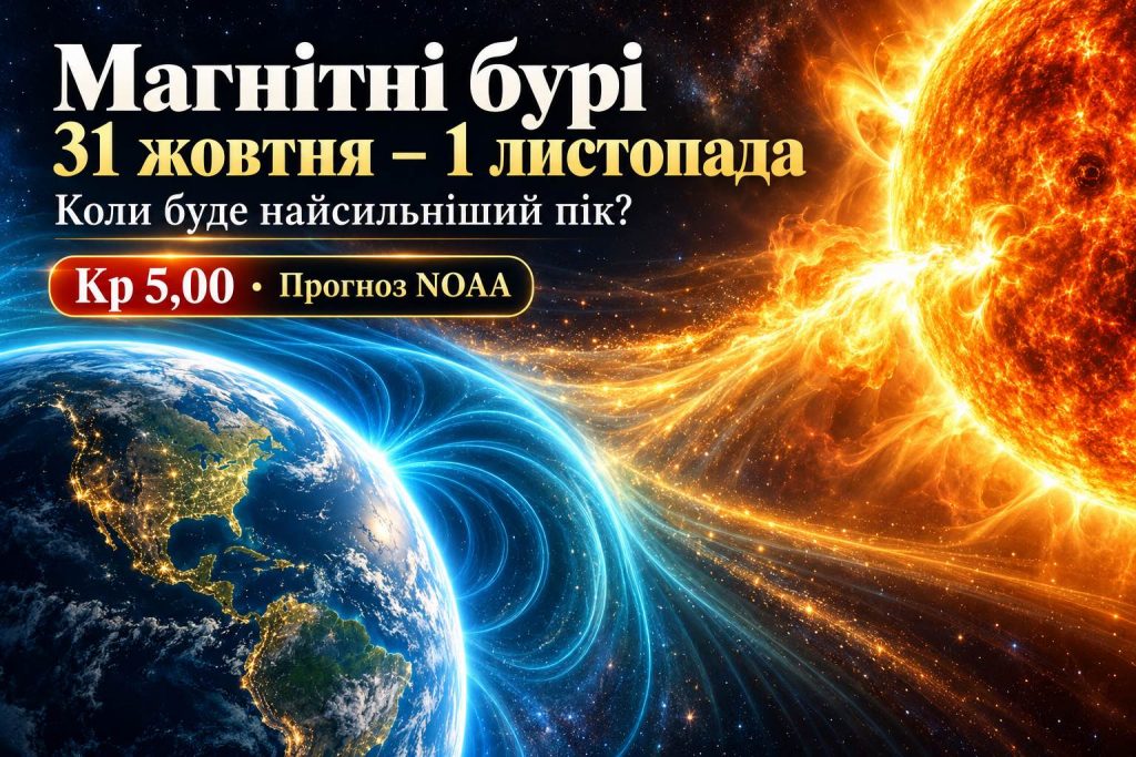 Сильна магнітна буря чи звичайне збурення на вихідних? Свіжий прогноз Kp на 31 жовтня та 1 листопада Сильна магнітна буря чи звичайне збурення на вихідних? Свіжий прогноз Kp на 31 жовтня та 1 листопада
